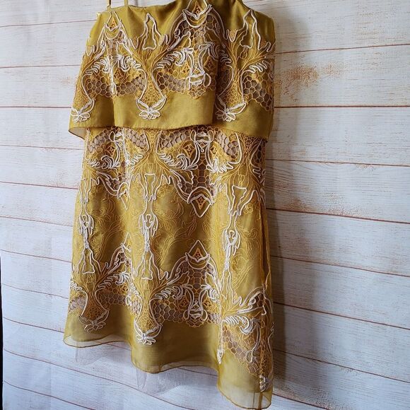 BCBGMAXAZRIA Runway "Samantha" Silk Organza Embroidered Mini Dress - Picture 5 of 14